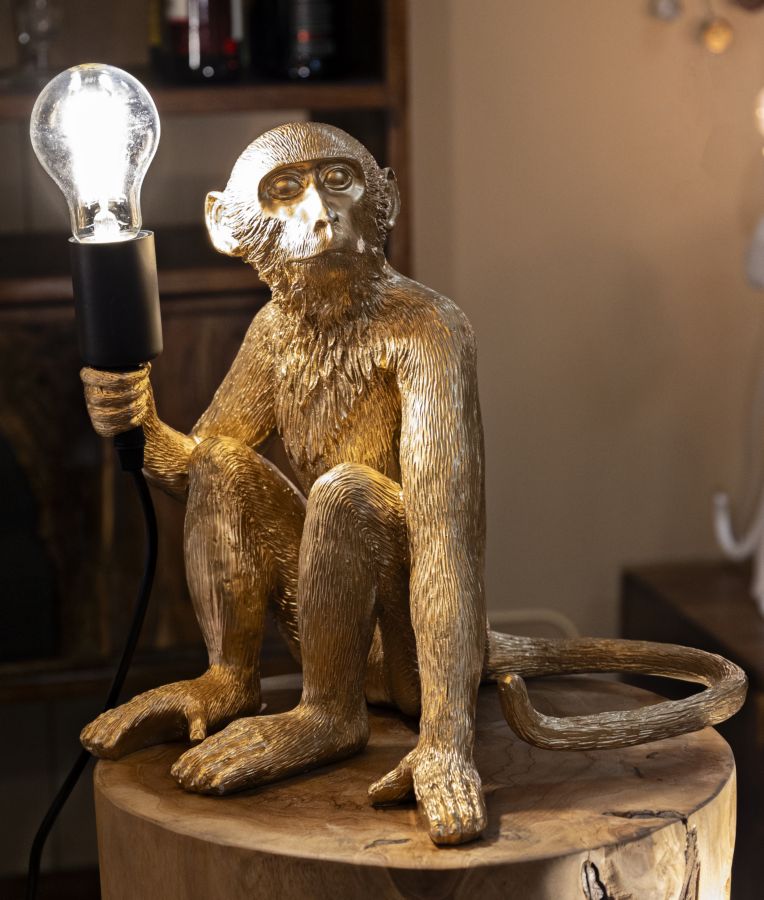 LAMPADA DA TAVOLO MONKEY SEDUTA ORO - FERRETTI