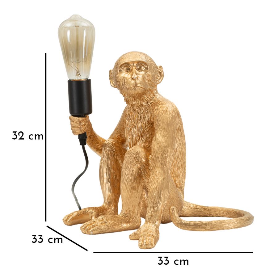 LAMPADA DA TAVOLO MONKEY SEDUTA ORO - FERRETTI