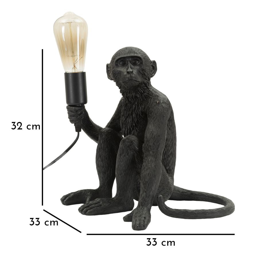 LAMPADA DA TAVOLO MONKEY SEDUTA NERO - FERRETTI