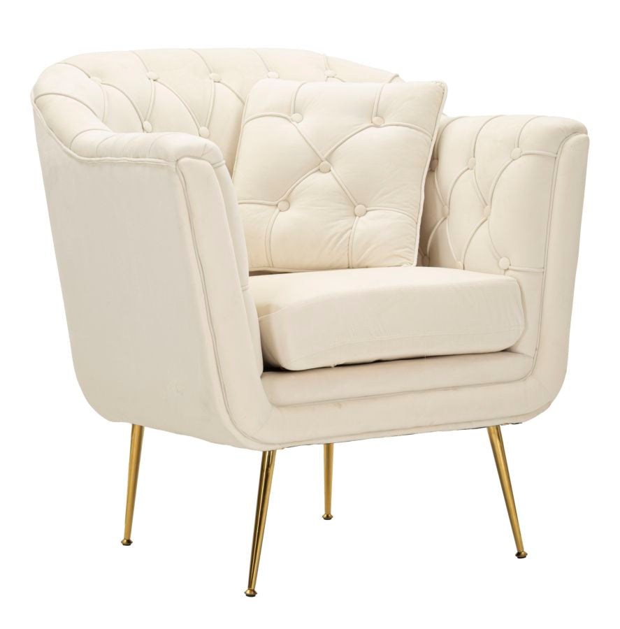 POLTRONA BUDAPEST CREMA C/CUSCINO CM 88X83X91