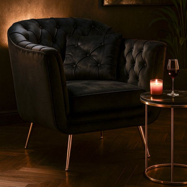 POLTRONA BUDAPEST NERA C/CUSCINO - FERRETTI