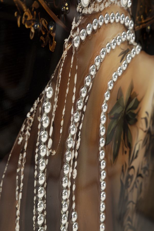 STAMPA DIPINTA SU TELA LACCATA PERSIAN C/CORNICE -A- FERRETTI