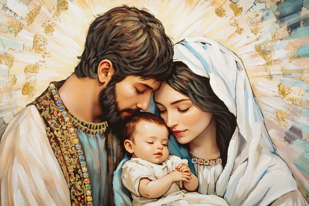 STAMPA DIPINTA SU TELA LACCATA NATIVITA' C/CORNICE CM 122X4X82 - FERRETTI