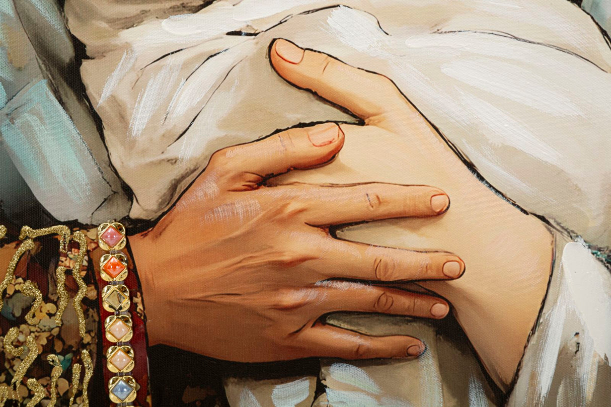 STAMPA DIPINTA SU TELA LACCATA NATIVITA' C/CORNICE CM 122X4X82 - FERRETTI