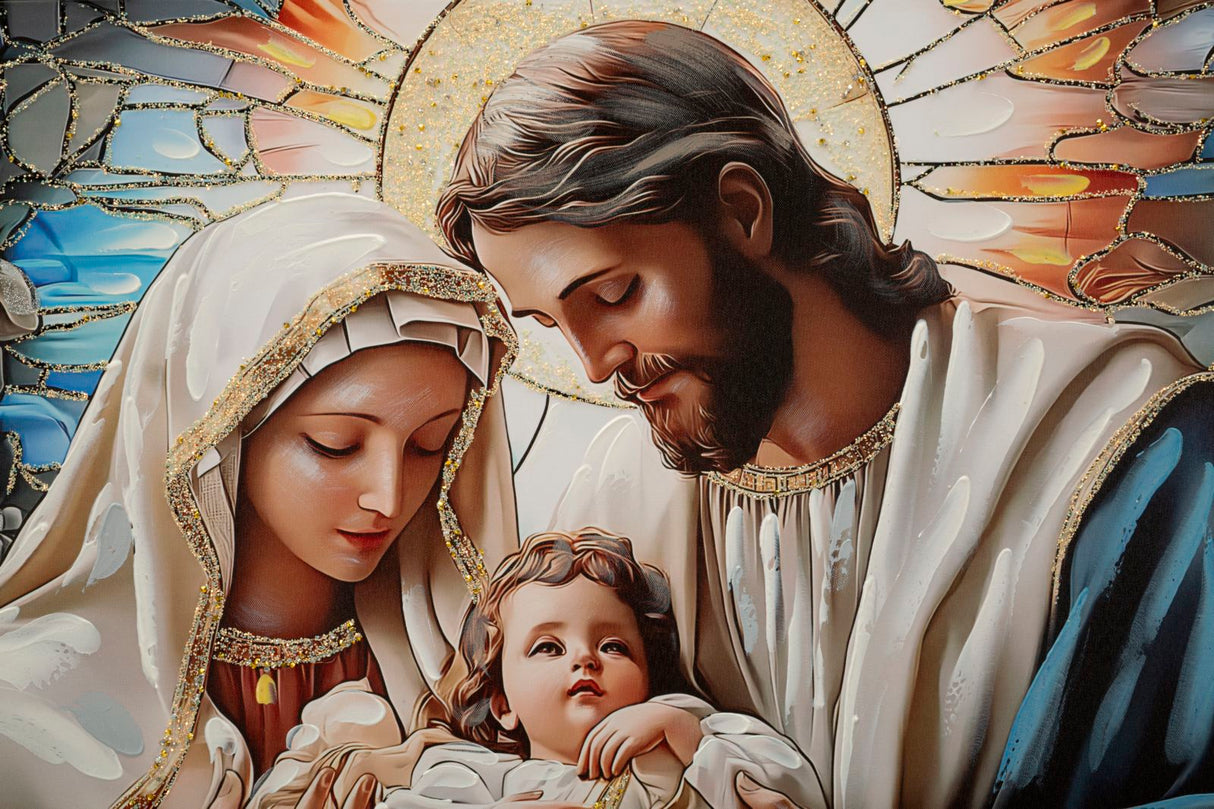 STAMPA DIPINTA SU TELA LACCATA NATIVITA' C/CORNICE CM 102X4X72 - FERRETTI