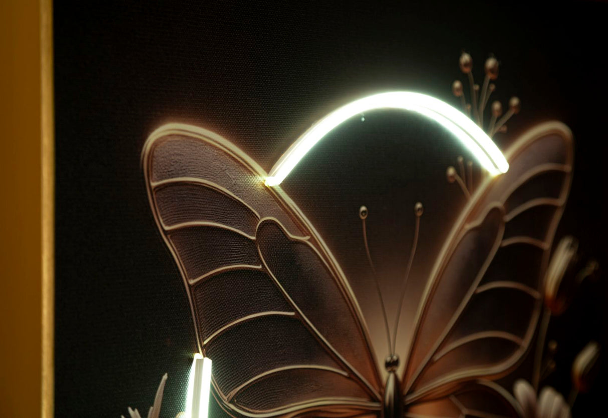STAMPA C/LED SU TELA LACCATA C/CORNICE BUTTERFLY - FERRETTI