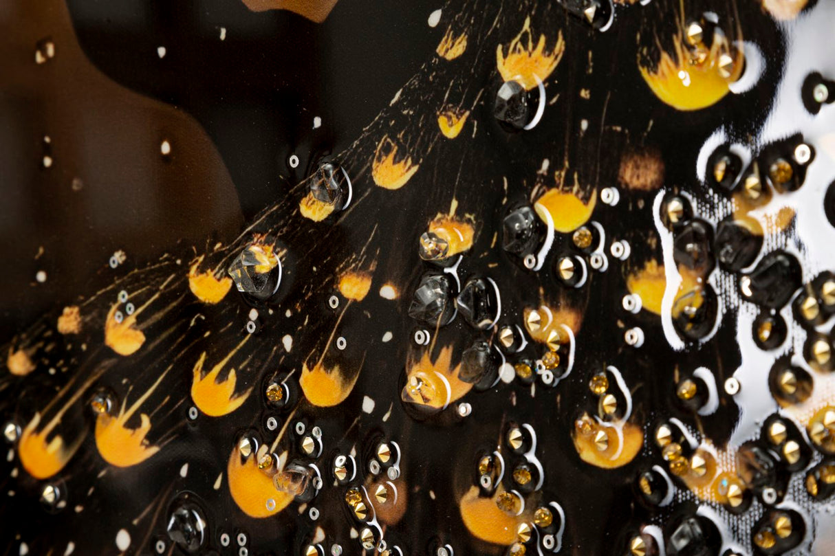 STAMPA DECORATA SU TELA LACCATA C/CORNICE PEACOCK - FERRETTI