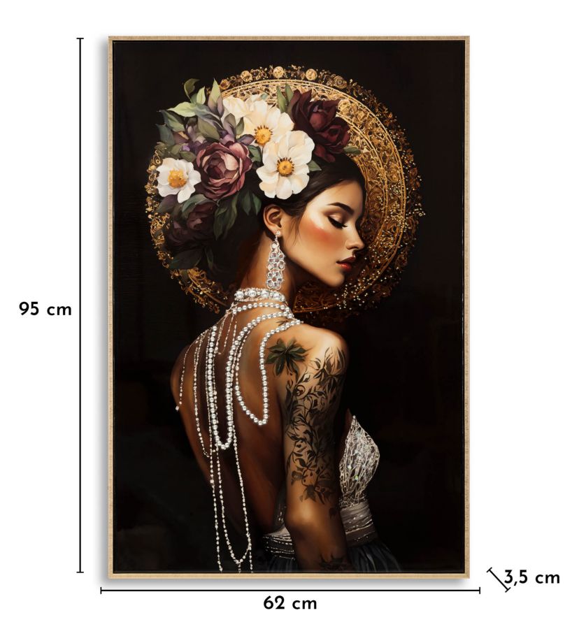 STAMPA DIPINTA SU TELA LACCATA PERSIAN C/CORNICE -A- FERRETTI