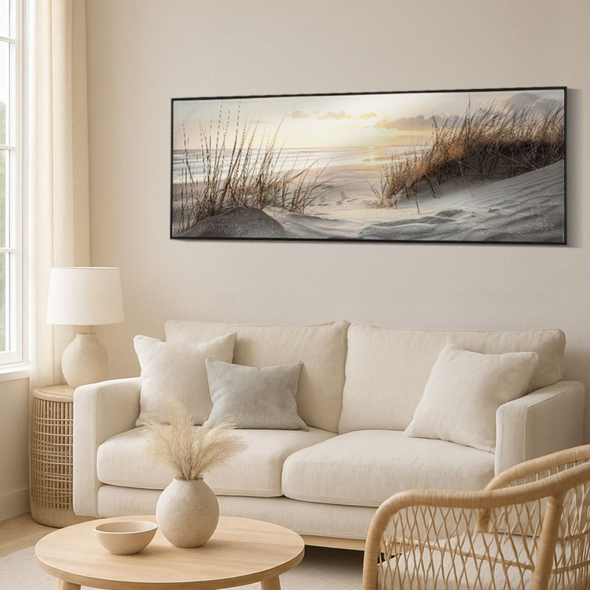 STAMPA DIPINTA SU TELA LACCATA BEACH C/CORNICE -A- FERRETTI