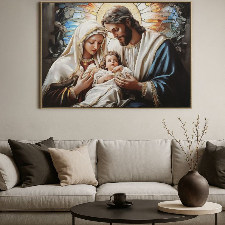 STAMPA DIPINTA SU TELA LACCATA NATIVITA' C/CORNICE CM 102X4X72 - FERRETTI