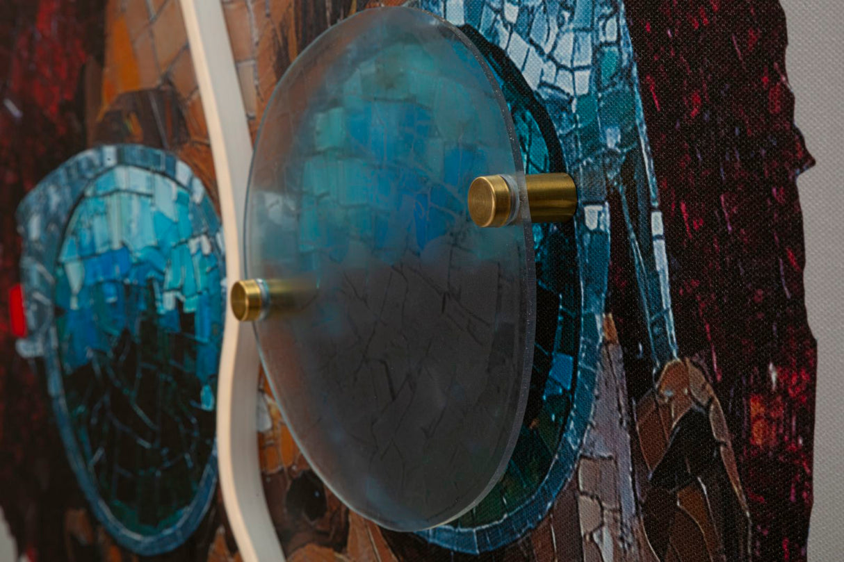 STAMPA C/LED SU TELA AFRO (APPLICAZIONE 3D ACRILICO) - FERRETTI