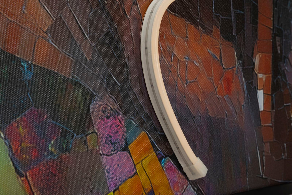 STAMPA C/LED SU TELA AFRO (APPLICAZIONE 3D ACRILICO) - FERRETTI