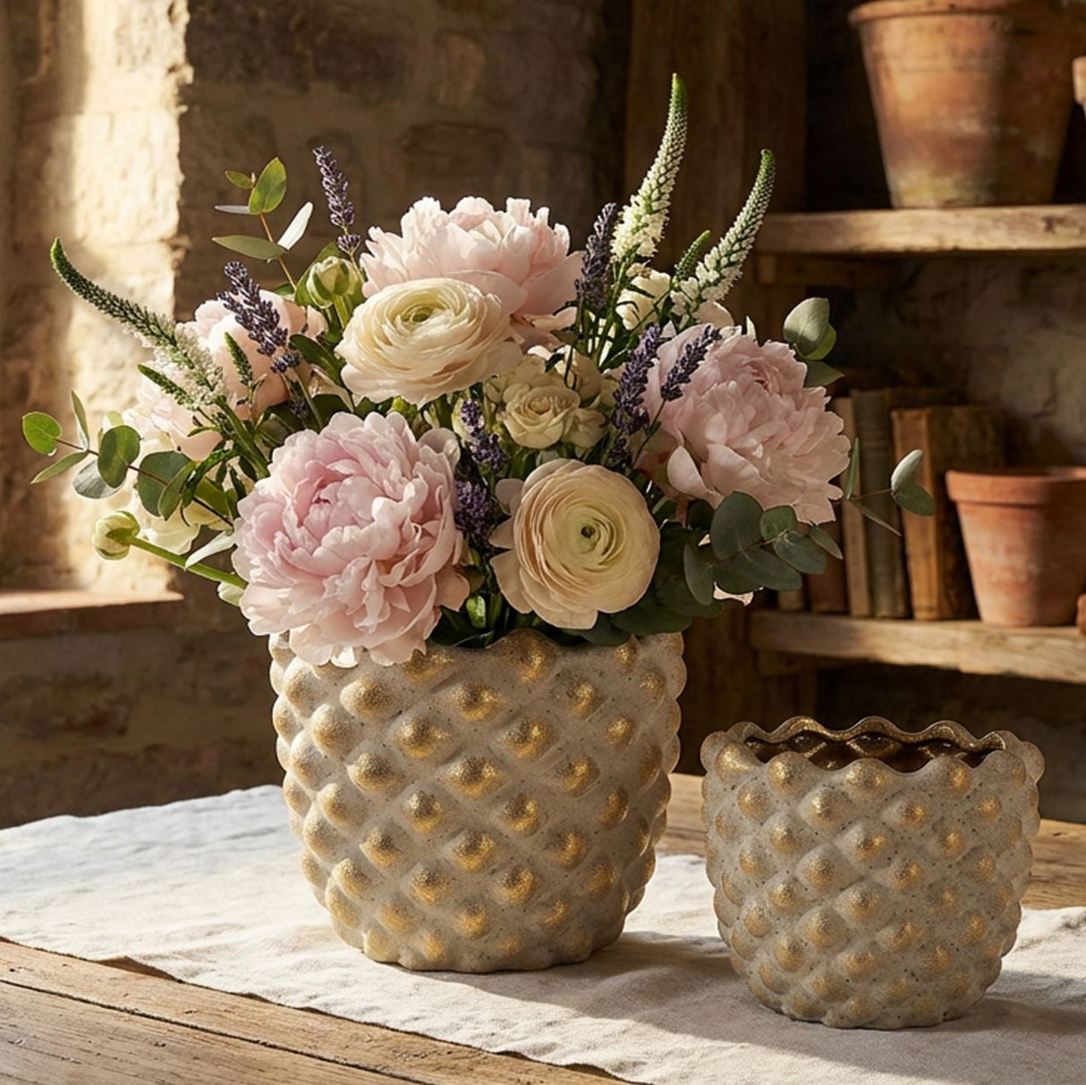 CACHEPOT PEPITAS COPPIA CM Ø 23X18-18,5X15,5 - FERRETTI