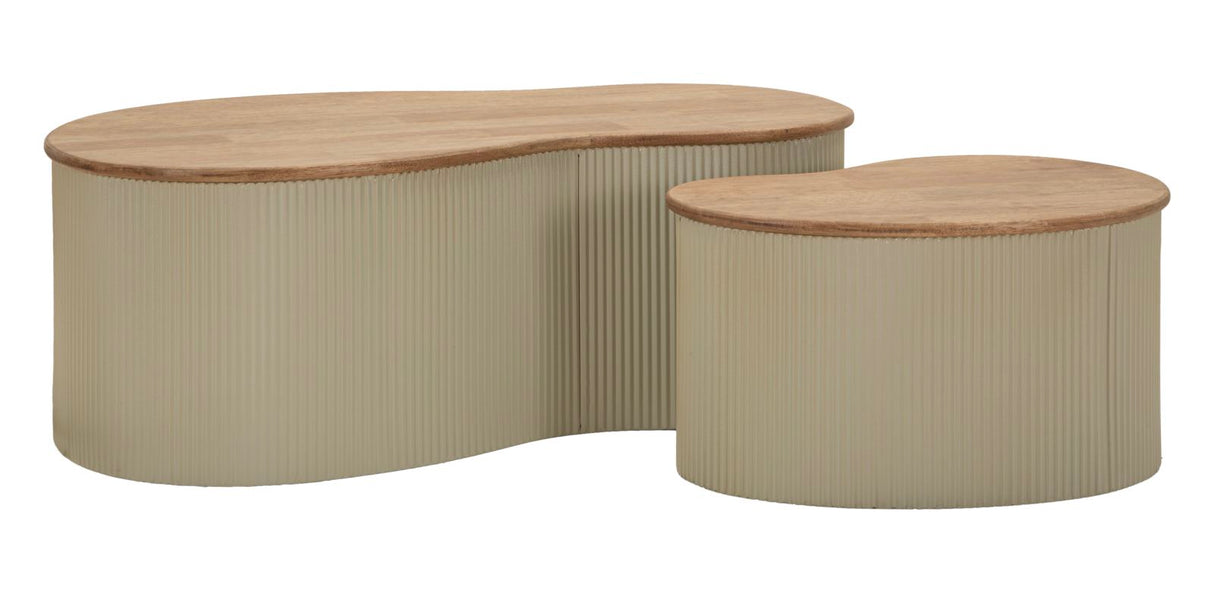 TAVOLINI DA CAFFE' FRANKFURT COPPIA BIANCHI CM 87X53X32-50X35X28