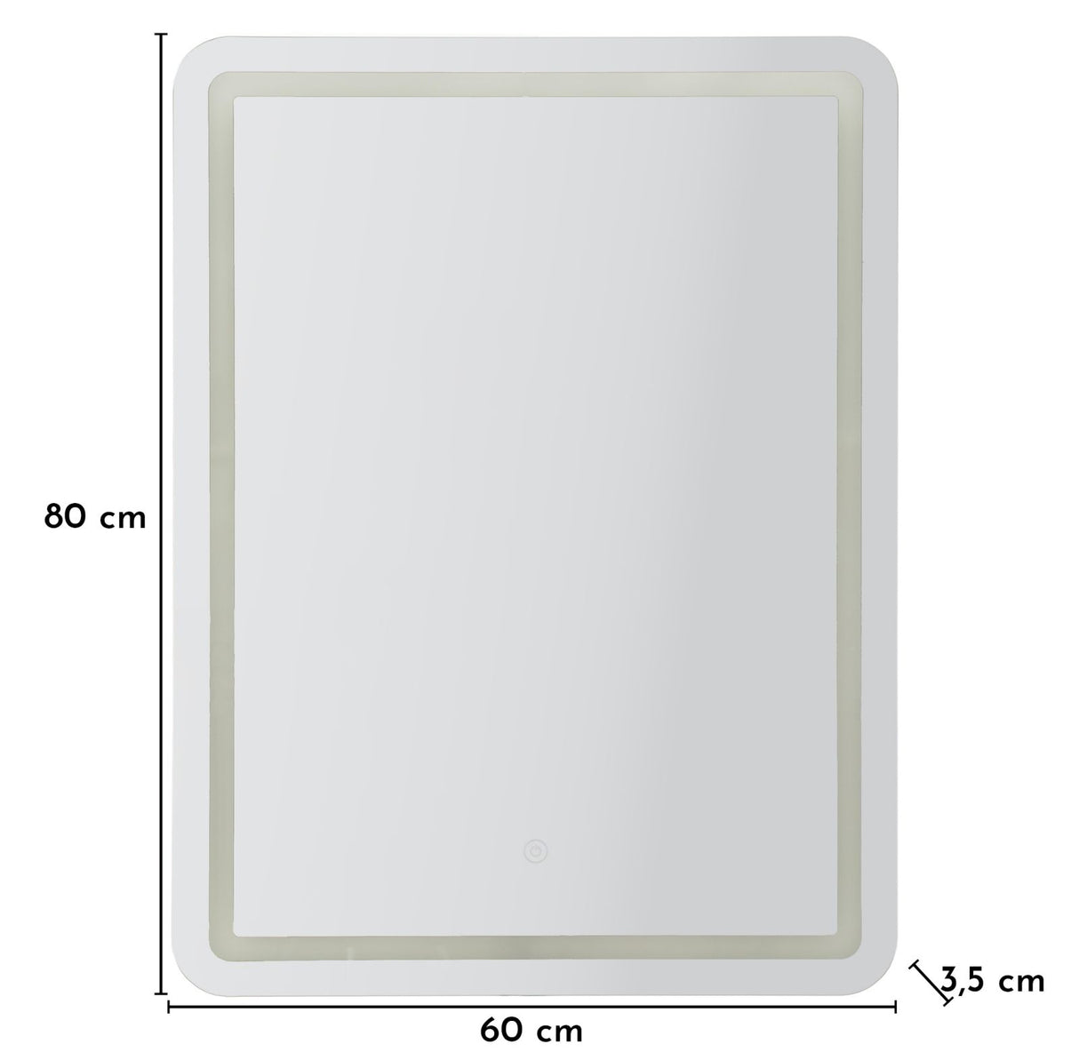 SPECCHIO DA MURO LED SIMPLE RETT. (LUCE CON 3 TEMPERATURE DI COLORE) - FERRETTI