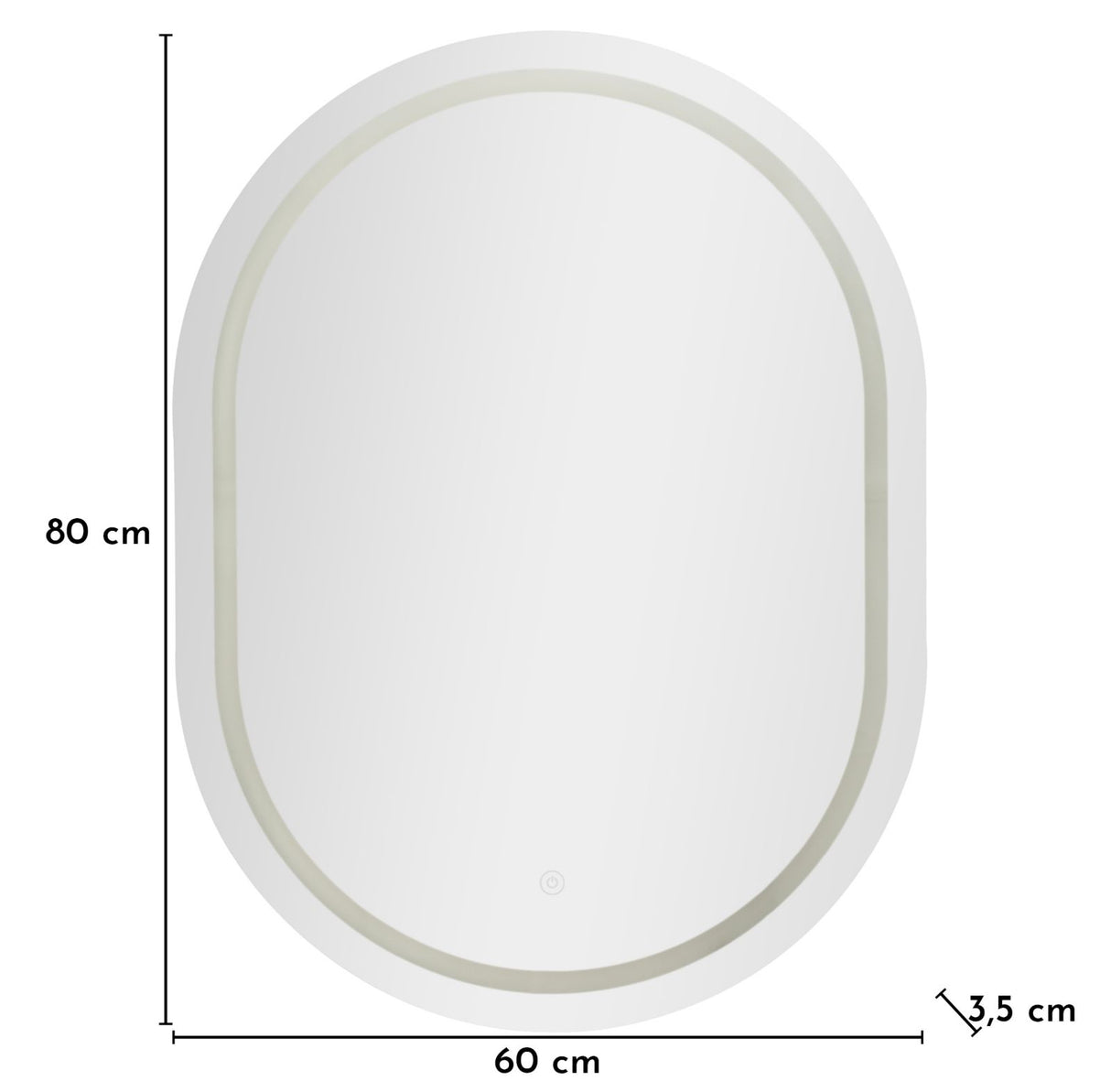 SPECCHIO DA MURO LED SIMPLE OVALE (LUCE CON 3 TEMPERATURE DI COLORE) - FERRETTI