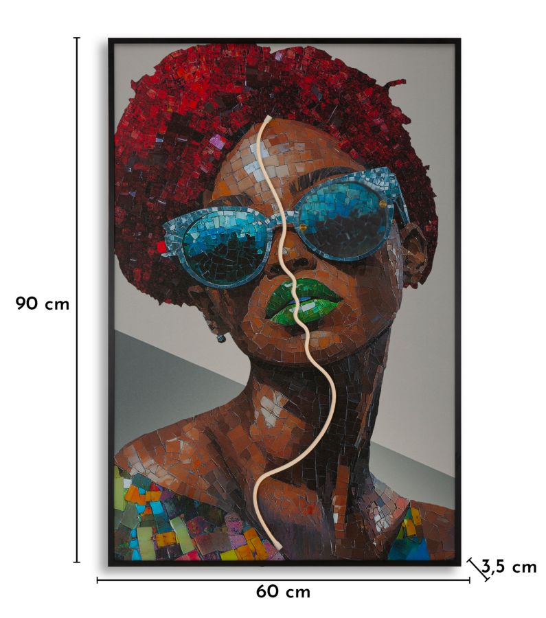 STAMPA C/LED SU TELA AFRO (APPLICAZIONE 3D ACRILICO) - FERRETTI