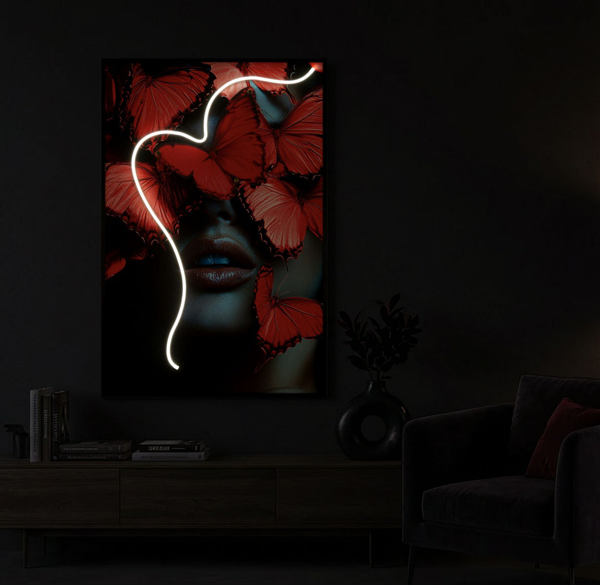 STAMPA C/LED SU TELA BUTTERFLIES (APPLICAZIONE 3D ACRILICO) - FERRETTI