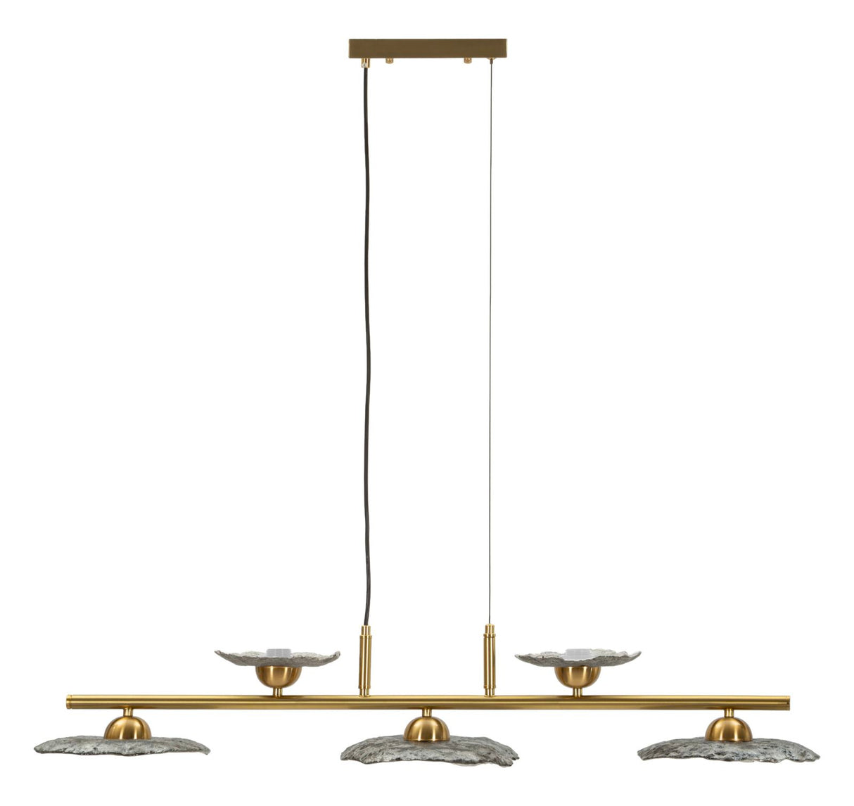 LAMPADARIO EMILY 5 LUCI VETRO GRIGIO CM 100X24X18