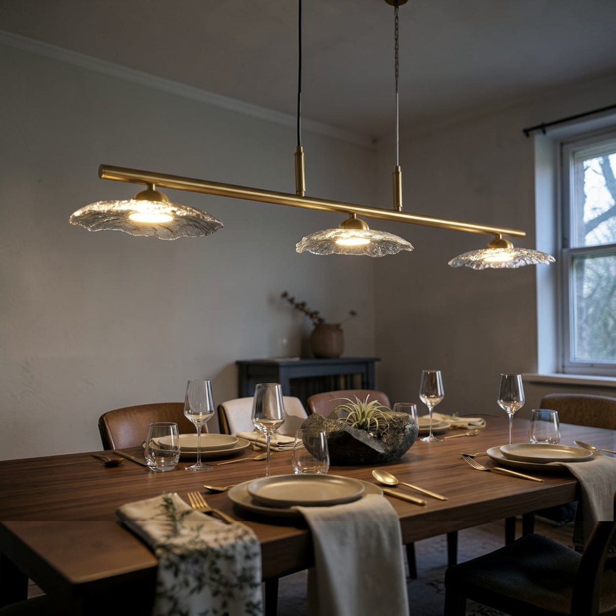 LAMPADARIO EMILY 3 LUCI VETRO GRIGIO - FERRETTI