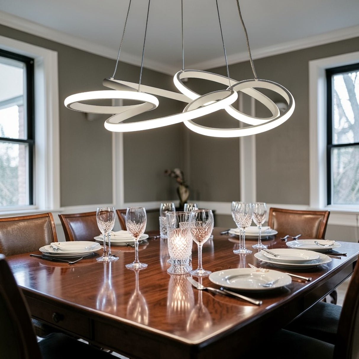 LAMPADARIO LED GLOVY BIANCO (LUCE CON 3 TEMPERATURE DI COLORE) - FERRETTI