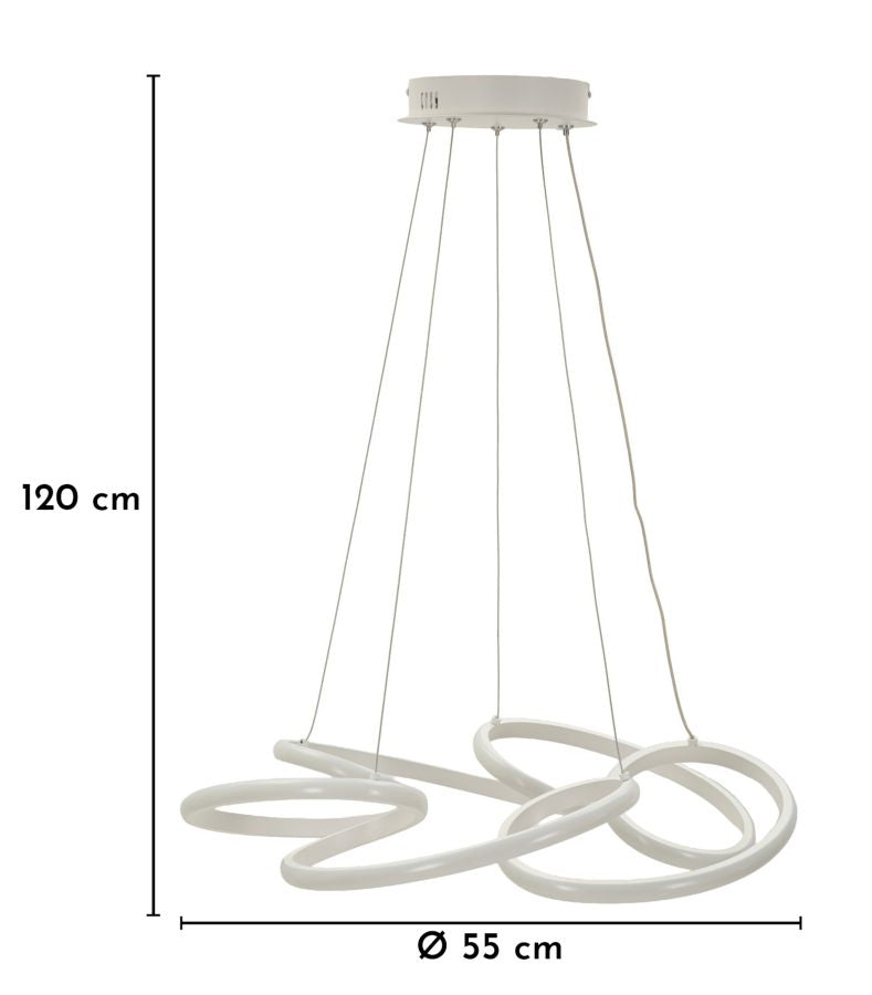 LAMPADARIO LED GLOVY BIANCO (LUCE CON 3 TEMPERATURE DI COLORE) - FERRETTI