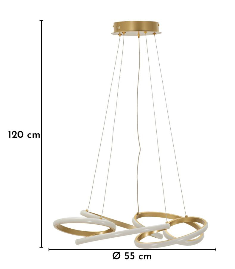 LAMPADARIO LED GLOVY GOLD (LUCE CON 3 TEMPERATURE DI COLORE) - FERRETTI