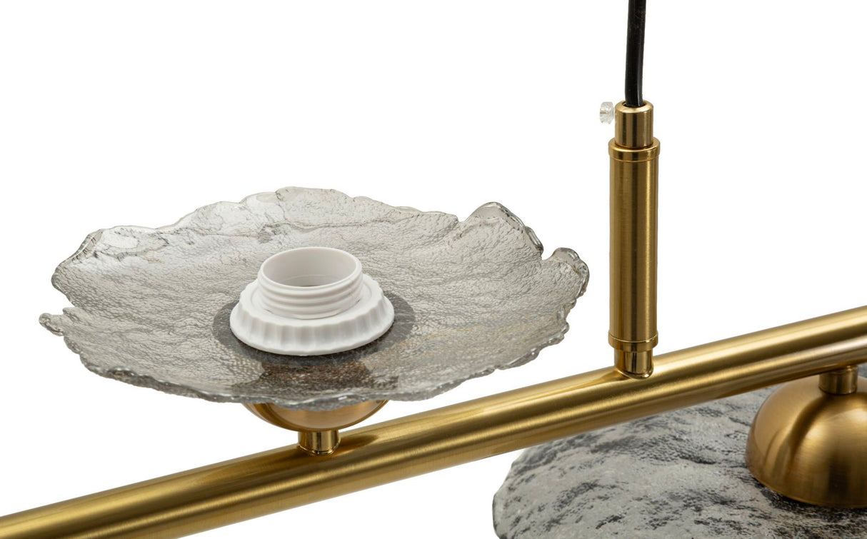 LAMPADARIO EMILY 5 LUCI VETRO GRIGIO - FERRETTI