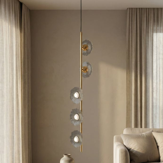 LAMPADARIO EMILY VERTICALE VETRO GRIGIO - FERRETTI