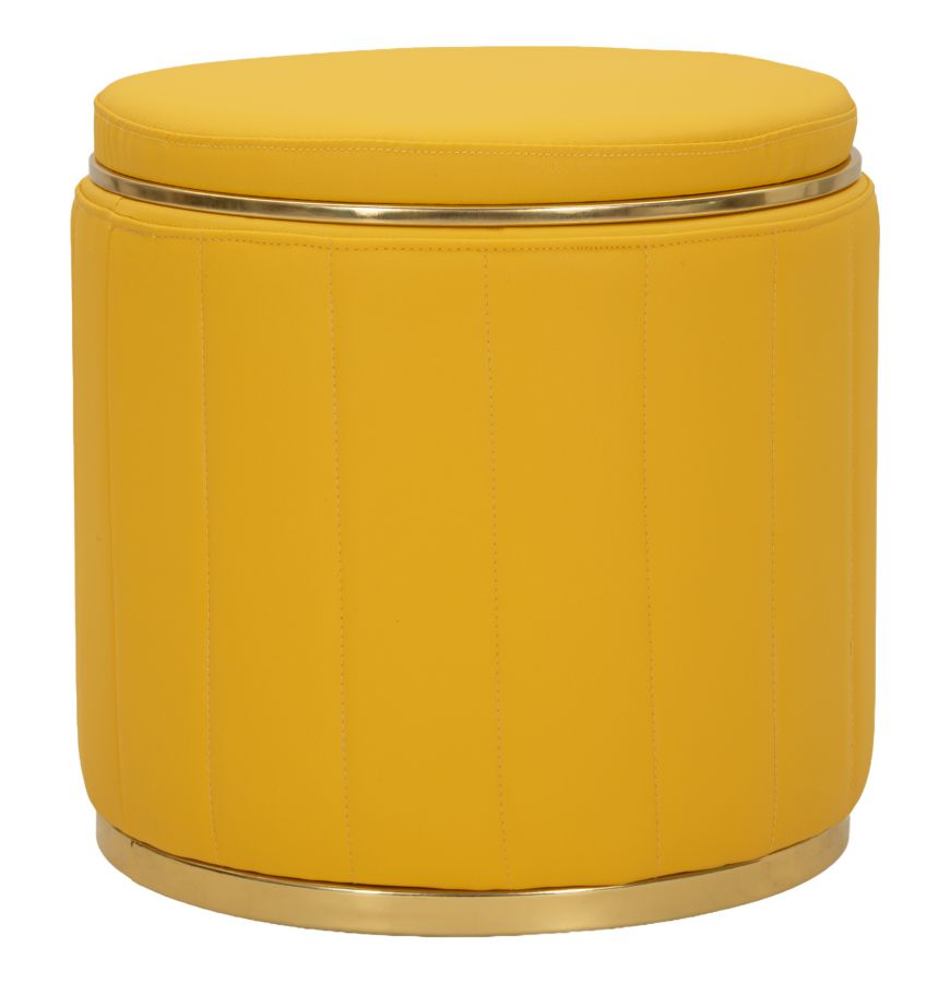 PUFF C/CONTENITORE LONDON SENAPE CM Ø 46