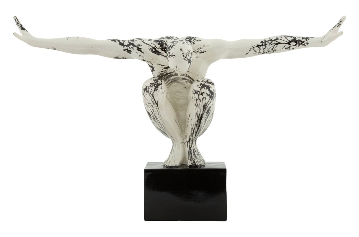 Scultura Ginnasta Stile Orientale Cm 50X16X34