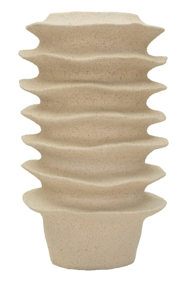 Vaso Stile Japandi Con Motivo A Fasce Ondulate Cm Ø 29X49
