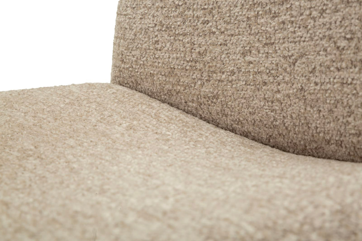 Poltrona Stile Japandi In Tessuto Bouclé - Ferretti