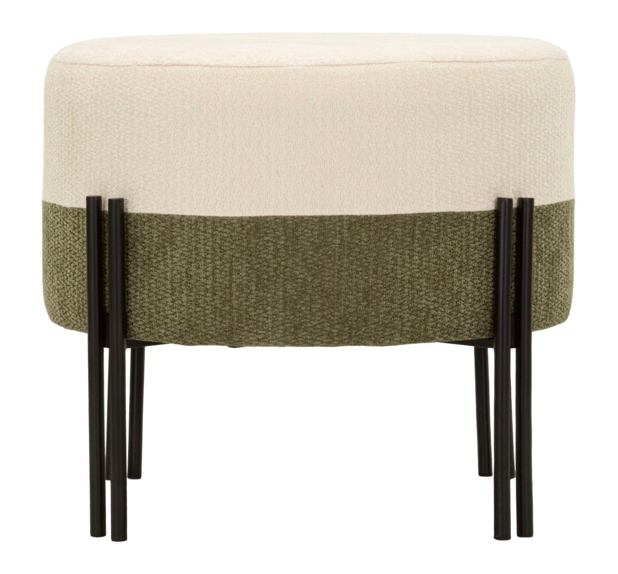 Pouf Stile Moderno Bicolore Ø 49X42cm - Ferretti