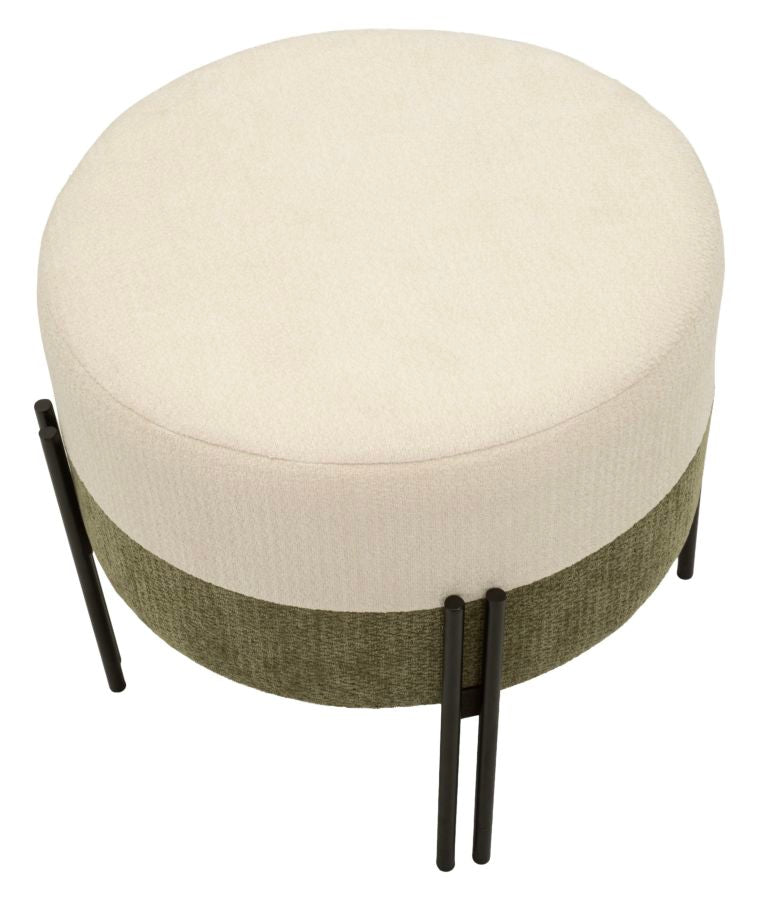 Pouf Stile Moderno Bicolore Ø 49X42cm - Ferretti