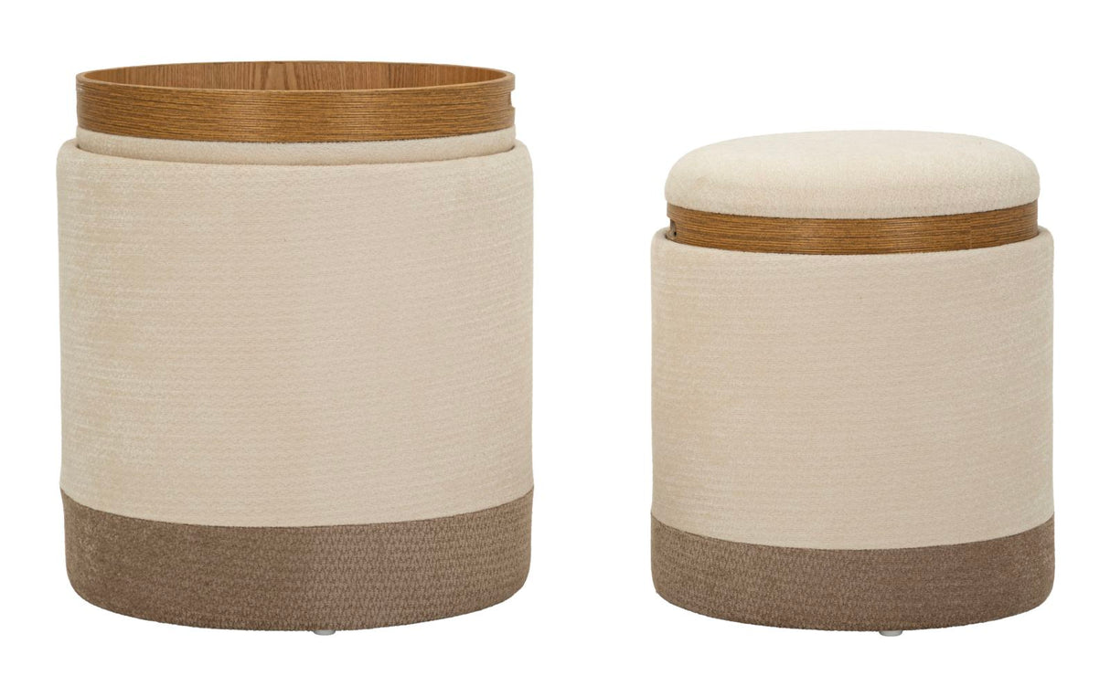 Coppia Pouf Contenitore Stile Nordico - Ferretti