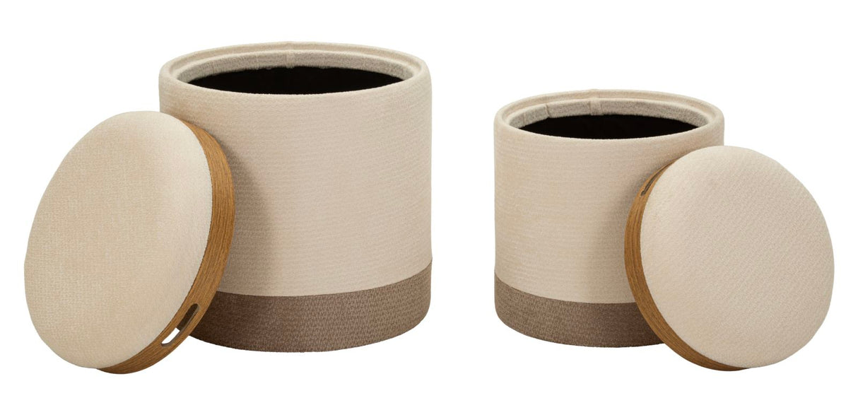Coppia Pouf Contenitore Stile Nordico - Ferretti