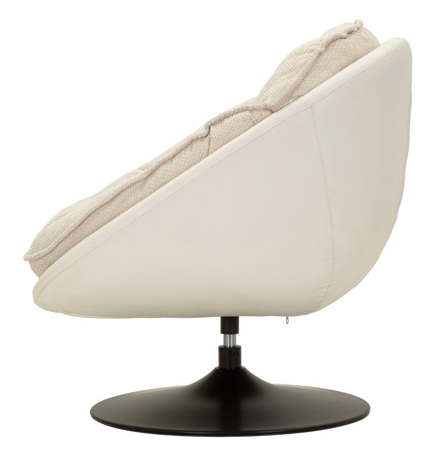 Poltrona Relax Girevole Crema In Stile Retrò - Ferretti
