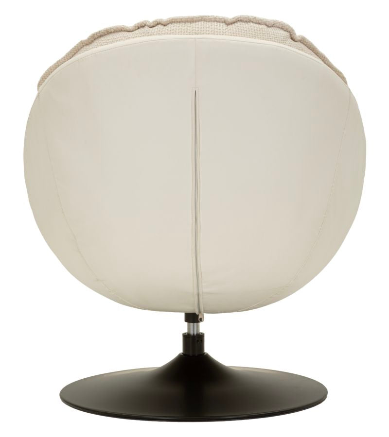Poltrona Relax Girevole Crema In Stile Retrò - Ferretti