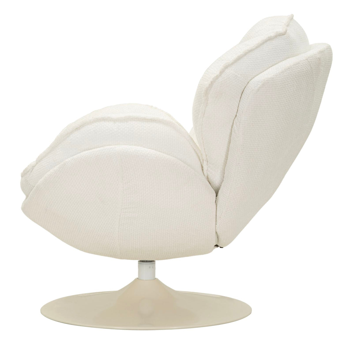 Poltrona Girevole Bianca In Stile Retrò 85X80X81cm - Ferretti