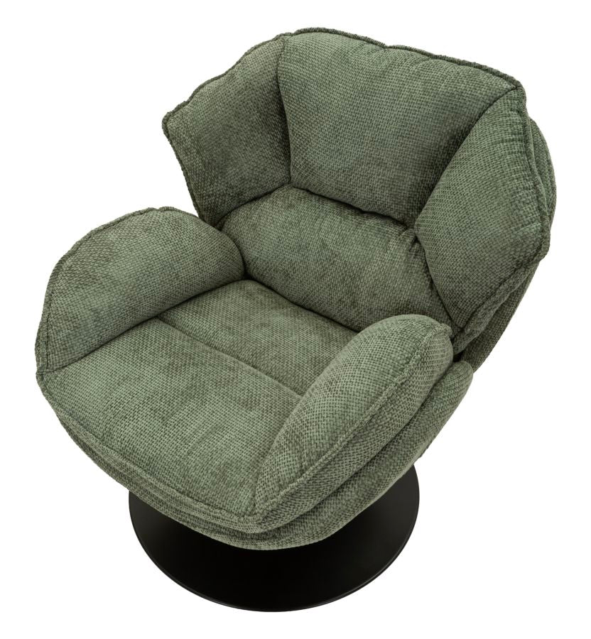 Poltrona Girevole Verde In Stile Retrò 85X80X81cm - Ferretti