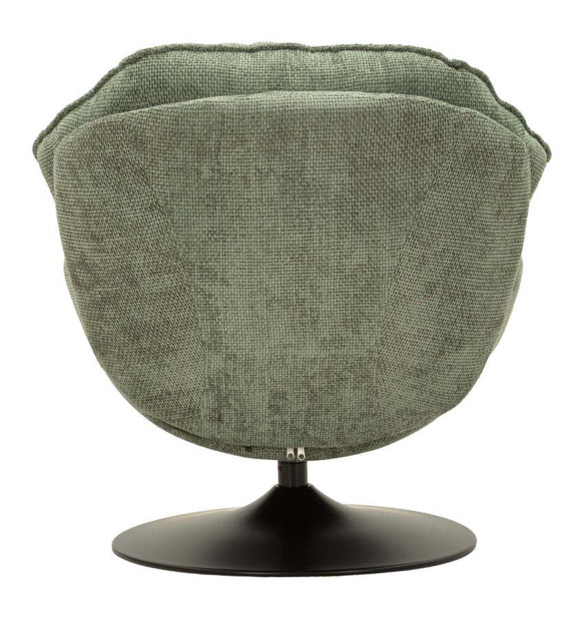 Poltrona Girevole Verde In Stile Retrò 85X80X81cm - Ferretti