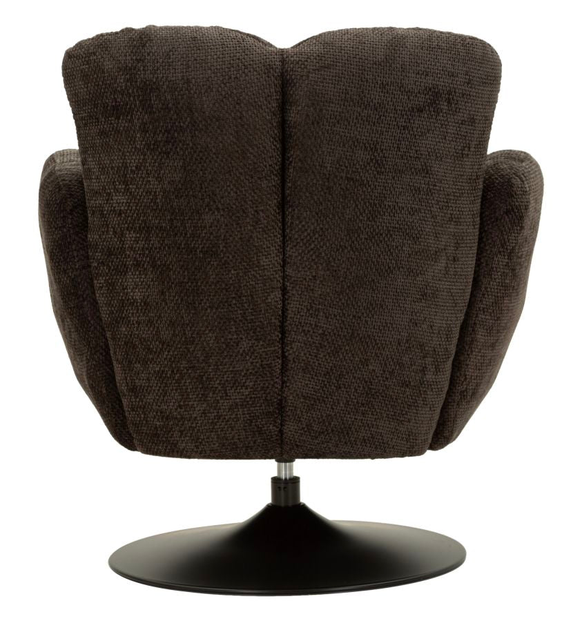 Poltrona Girevole Nera In Stile Retrò 86X77X92cm - Ferretti