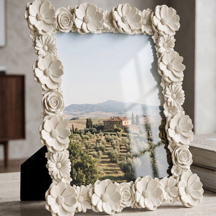 Cornice Con Fiori In Rilievo 28,5X2,7X34cm - Ferretti