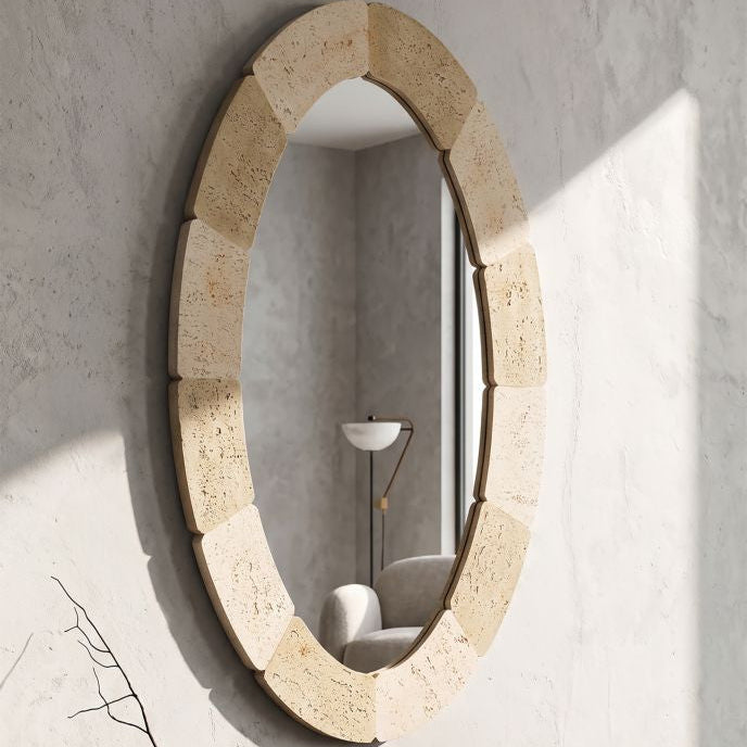 Specchio Da Parete Ovale Stile Naturale - Ferretti