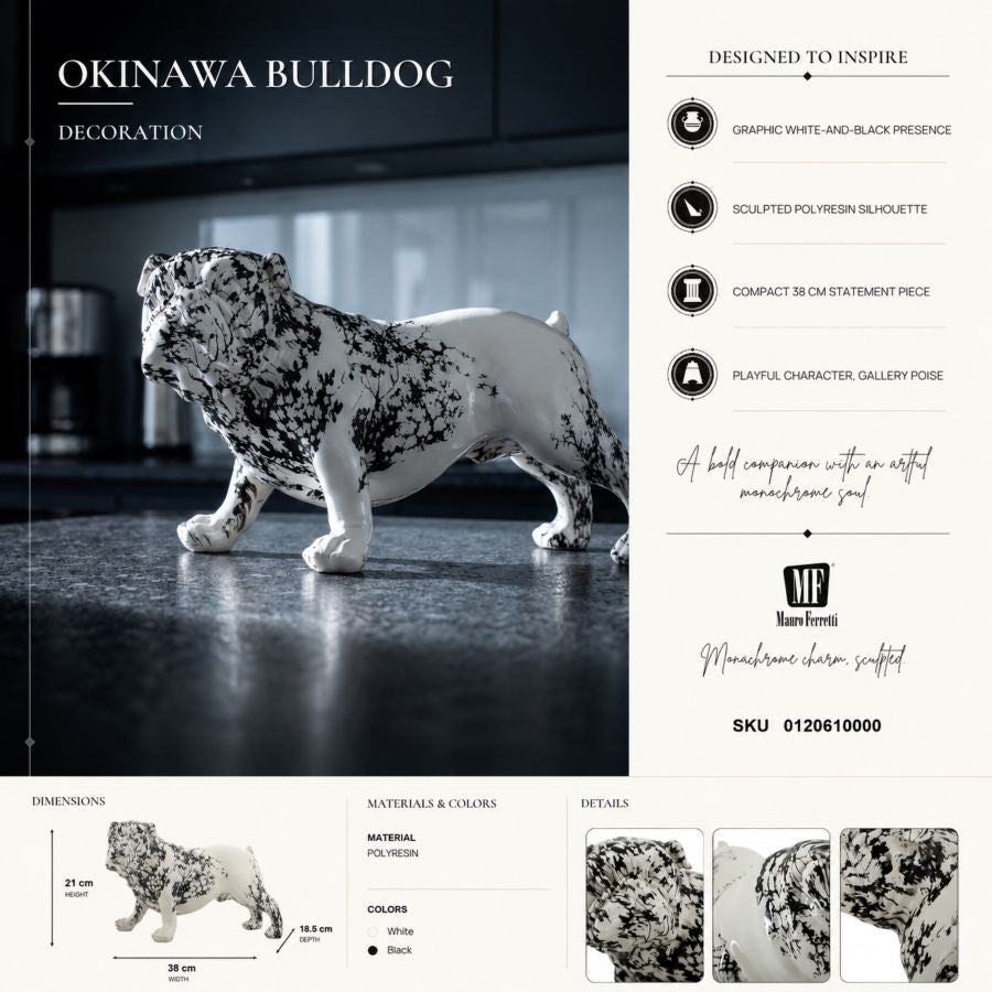 Scultura A Forma Di Cane Bulldog Stile Orientale - Ferretti