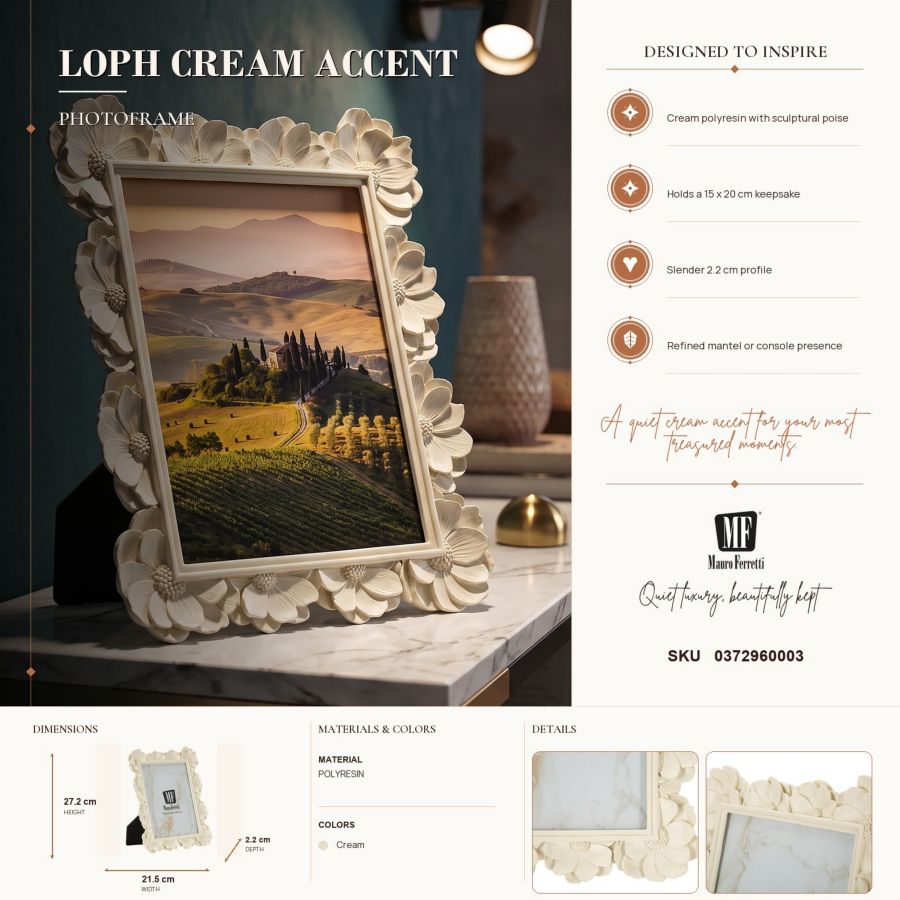Cornice Floreale Shabby Chic Cm 21,5X2,2X27,2 (Misura Interna Cm 15X20)