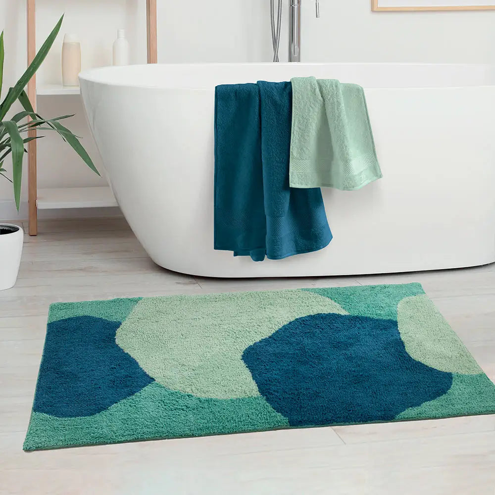 Tappeto Bagno Antiscivolo Bolle 70x140 in Cotone Tuft Morbido - Gabel