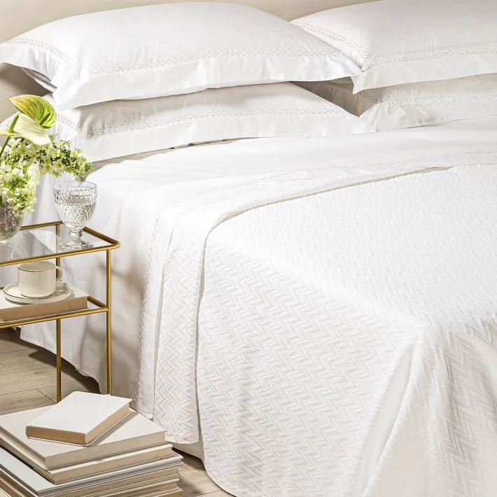 Copriletto Laguna Matrimoniale Bianco by Caleffi