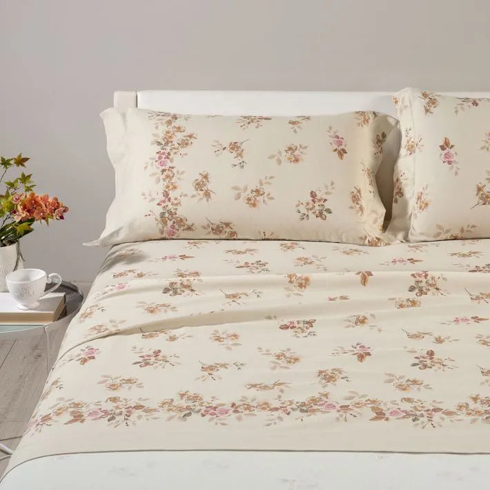 Completo lenzuola in flanella FIORDALISO by Caleffi